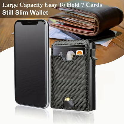 Minimalist Pop-Up Wallet for Men – RFID Blocking Aluminum Card Holder
