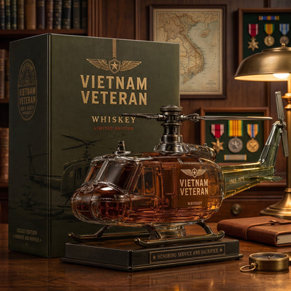 🎖️Vietnam Veteran  Military Helicopter 1965-1975 Whiskey Bottle