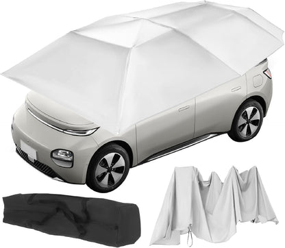 Semi Automatic Car Umbrella for Roof, Foldable Protection Carport with Bracket, Universal Suction Cup car Covers