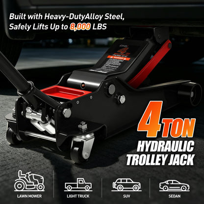 4 Ton Low Profile Steel Racing Floor Jack Lift Up To 21"