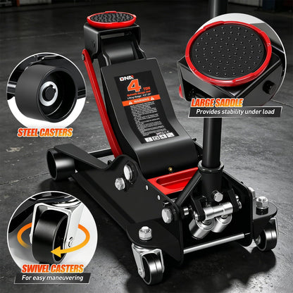 4 Ton Low Profile Steel Racing Floor Jack Lift Up To 21"