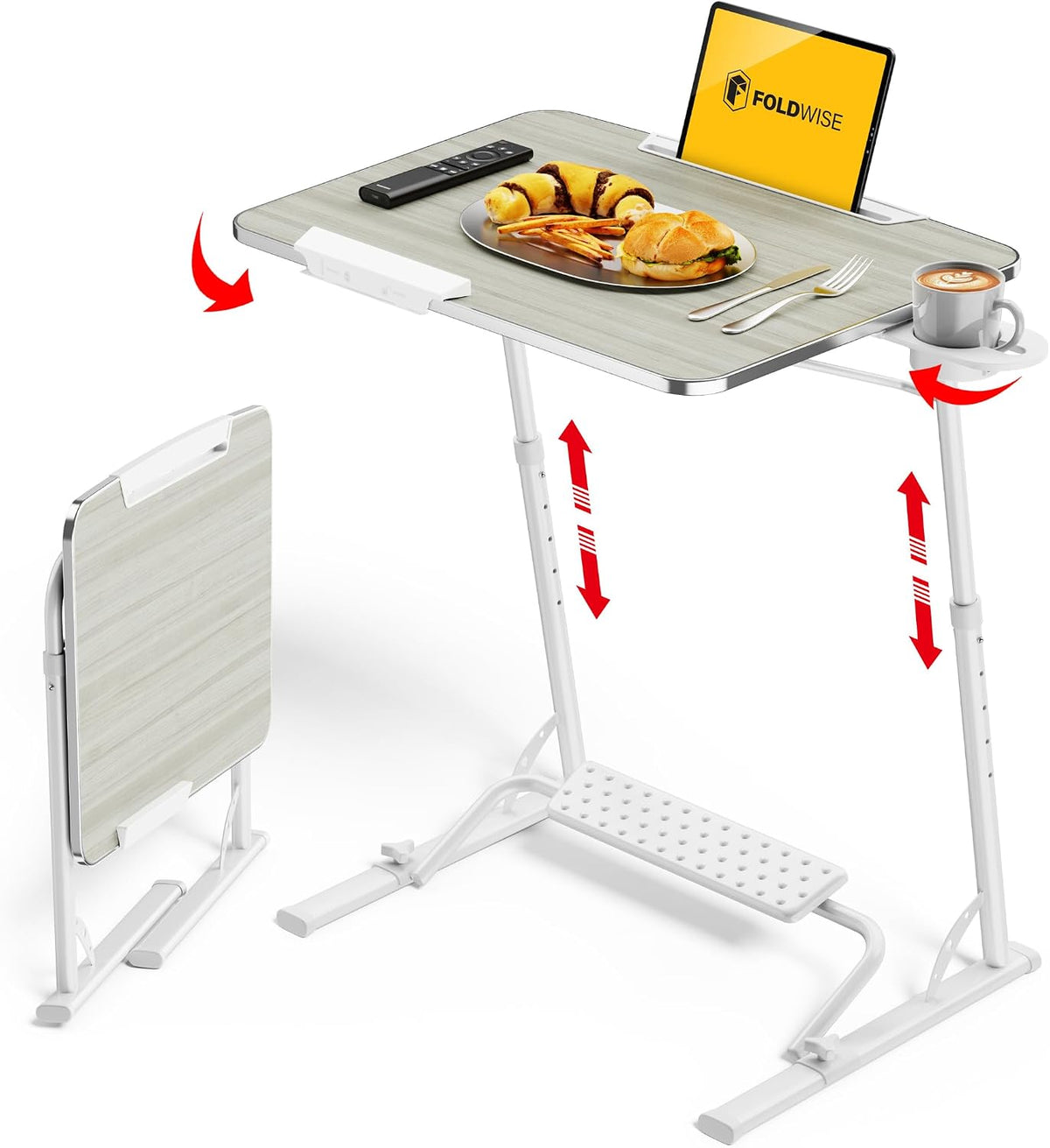 Upgraded Folding TV Tray Table, Sturdy Couch & Dinner Laptop Table