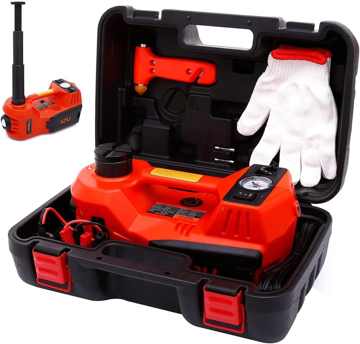 Electric Car Jack Kit 5T Hydraulic Impact Wrench Tire Inflator Pump