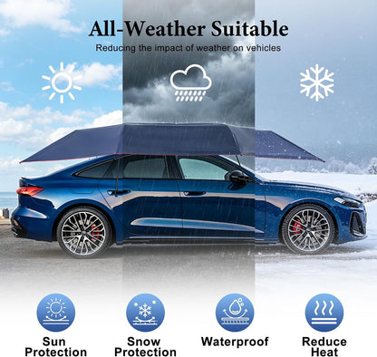 Semi Automatic Car Umbrella for Roof, Foldable Protection Carport with Bracket, Universal Suction Cup car Covers