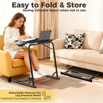 Upgraded Folding TV Tray Table, Sturdy Couch & Dinner Laptop Table