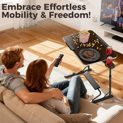 Upgraded Folding TV Tray Table, Sturdy Couch & Dinner Laptop Table