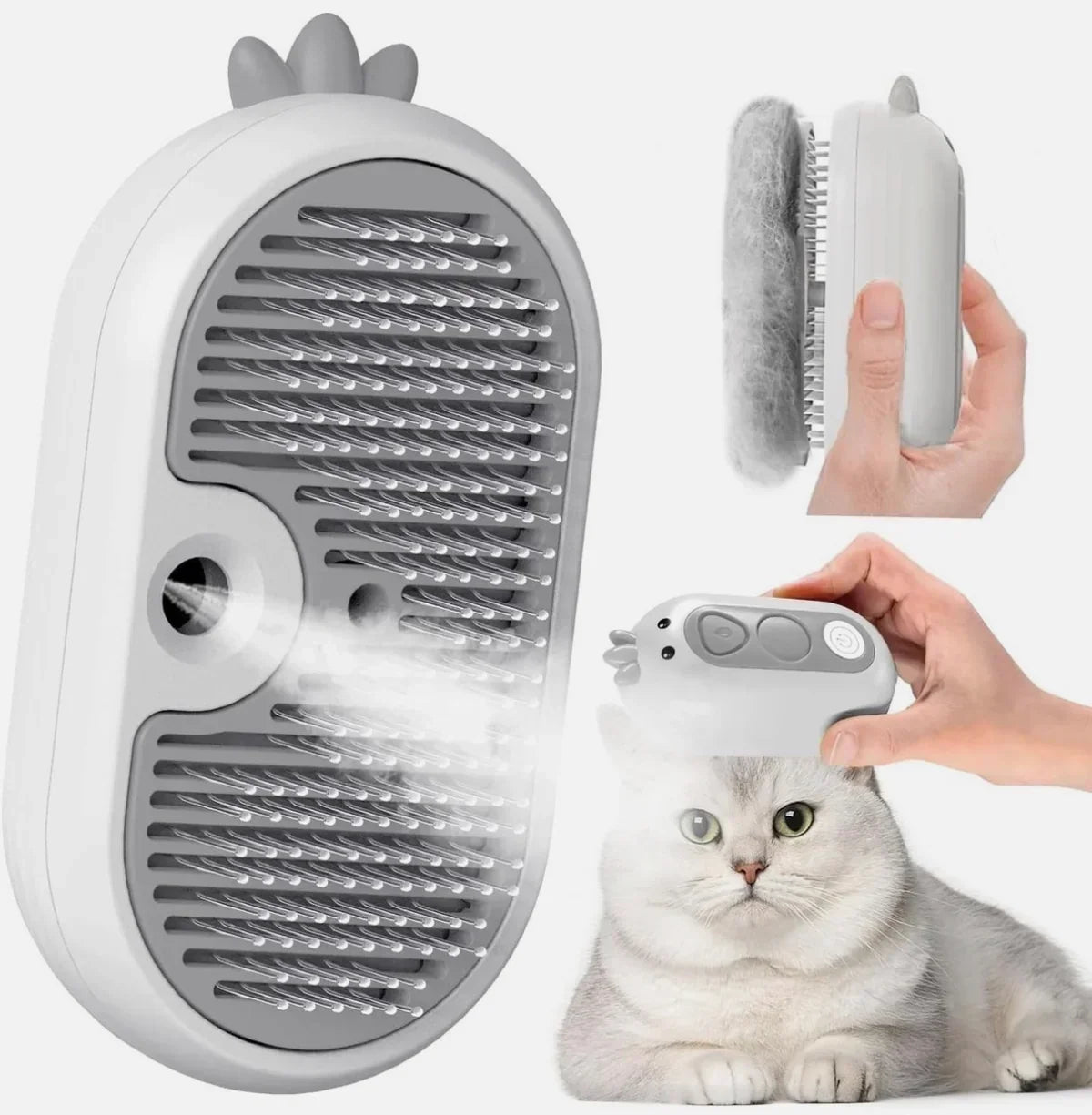 Self Cleaning Cat Steam Brush with Water Tank for Dogs Cats Rabbits