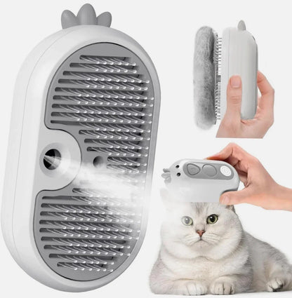 Self Cleaning Cat Steam Brush with Water Tank for Dogs Cats Rabbits