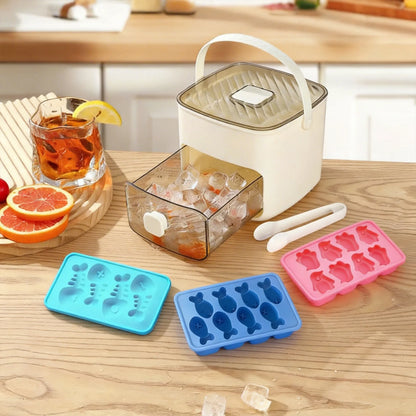 2-in-1 Large Capacity Ice Mold & Storage Bin Set 🧊(More fun and better than it looks on video✨)